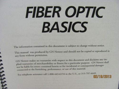 GN NET TEST Fiber Optic Basics: Optical Time Domain Reflectometer - Info Manual