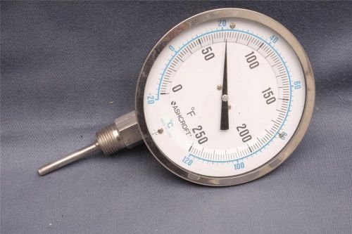 Ashcroft thermometer bimetal 0-250 f f #250-2874 for sale