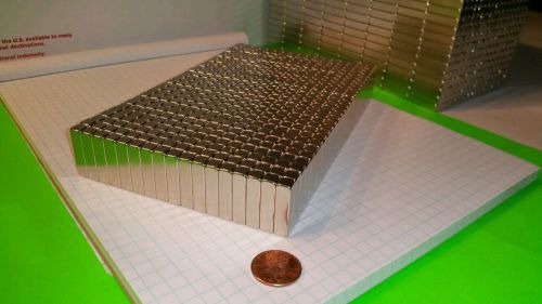 10 Neodymium Block Magnets. Super Strong Rare Earth. 1 x 1/4 x 1/4 Inch. N52