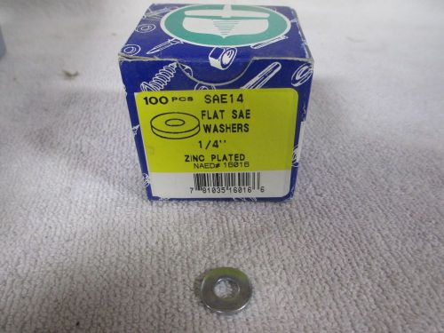 100 Pcs. Acorn #SAE14 - 1/4&#034; Flat SAE Zinc Plated Washer - NAED #16016 - NEW