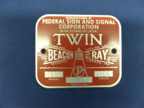 Federal sign and signal corporation model 11 twin beacon ray replacement badge for sale