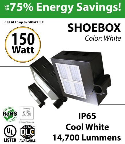 Led shoebox parking area fixture 150 watts, replaces up to 500 watts for sale