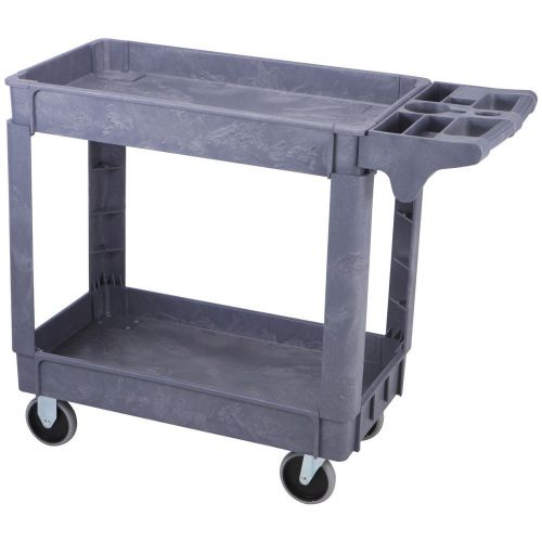 New 16&#034; x 30&#034; two shelf industrial poly plastic utility service cart 5&#034; casters for sale