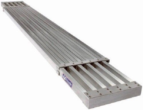 8 to 13-foot aluminum expanding plank ladder 250-lb duty rating for sale