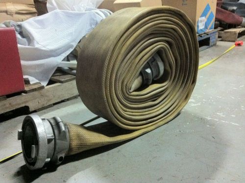Snap-tite usa high volume 4.0&#034; x 50&#039;  rubber fire supply hose, stortz couplings for sale