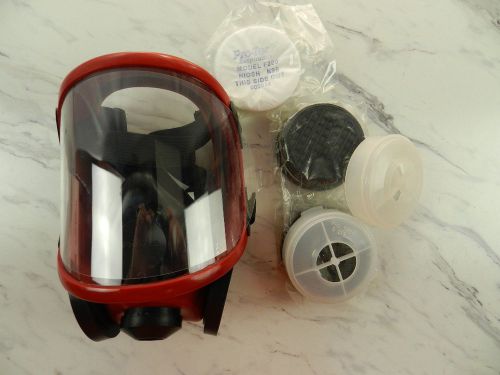 Pro-tech full-face respirator model 1694 medium/large ov/n95 + b219 filter caps for sale