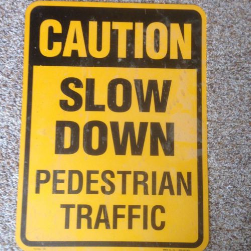 Caution Slow Down Pedestrian Traffic Sign 24&#034; x 18&#034; Heavy Gauge Metal Sign