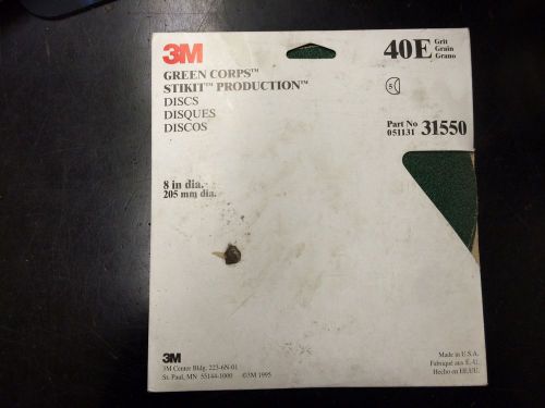 3m green corps stikit sanding discs 40e grit, 8&#034; dia, pack of 5, part# 31550 for sale