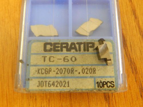 Kyocera Ceratip KCGP 2070R .020R TC-60 Ceramic Insert .070&#034; Wide