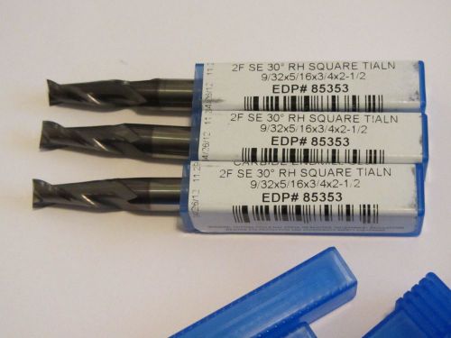 3 niagara 9/32x5/16x3/4x2-1/2, tialn coated 2 flute carbide end mills for sale