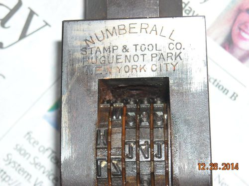 Numberall Machinist parts stamp