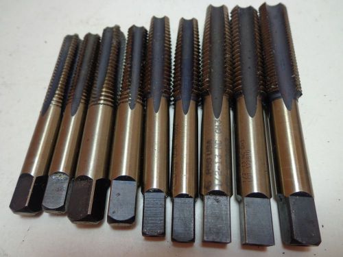 9 hss high speed steel thread cutting taps drill bits; sizes vary 5/16&#034; to 1/2&#034; for sale