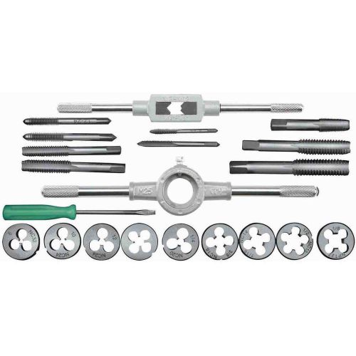 Pittsburgh 21 pc tap and die set sae kit threading cutting tap &amp; die set sae for sale