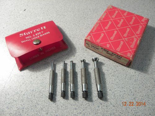 Starrett # S830F Hole Gages Short Type set of (5) in box Lot # 5