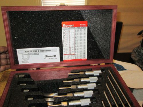 Starrett s436.1crlz outside micrometer set, .001&#034; graduation, 0-6&#034; range for sale