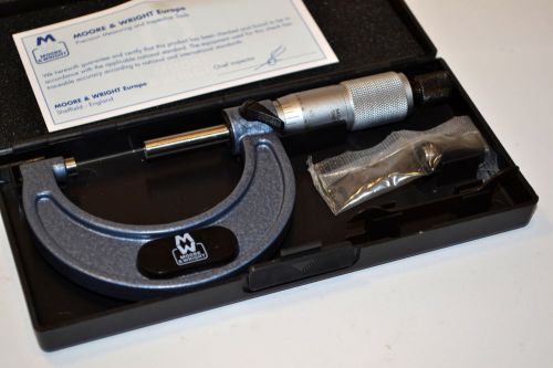 Nos moore &amp; wright uk 1966b2  1-2&#034; .0001&#034; grad carbide outside micrometer 043a for sale