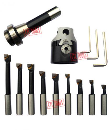 50mm boring head set r8 m12 shank cnc milling lathe tool &amp; workholding #f45 for sale
