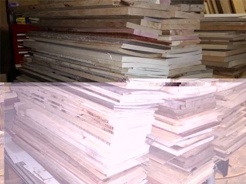 Large Scrap Box LONG Thin Variety Boards Teak,Purpleheart,Bloodwood,Mahogany,Oak