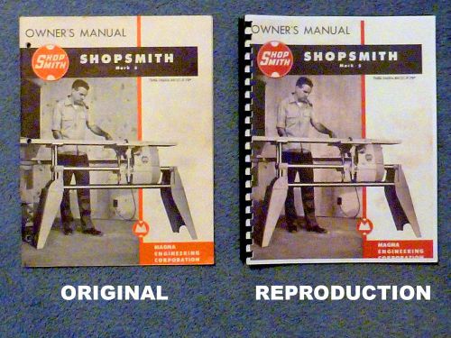 Magna ShopSmith Reproduction Owner&#039;s Manual circa 1954