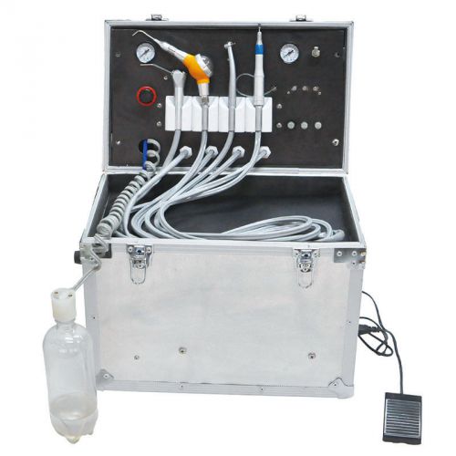 Portable Turbine Unit Dental Suction Work Air Compressor 3 Way Syringe 4 H 110V