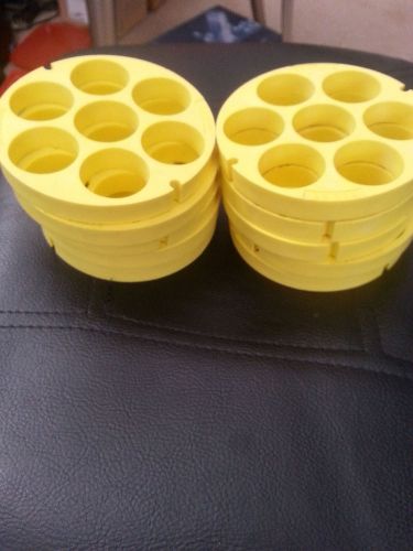 LOT OF 10 BECKMAN Disk Adapter Yellow 7 Hole 50 mL CAT 339158  w 349947 pad