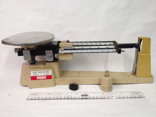 Ohaus triple beam balance 2610g scale 700/800 series 5lb 2 oz  with all weights for sale