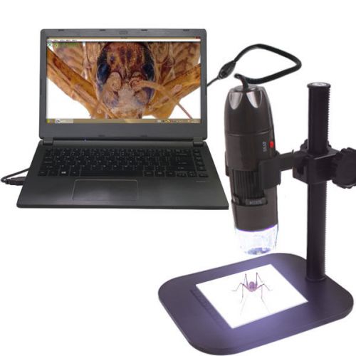 800X USB Digital Microscope 2MP 8 LED Endoscope Camera + Adjustable stand