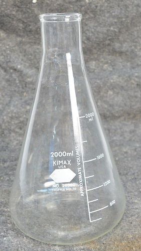 Kimax 2000ml No. 26500 Erlenmeyer Flask Stopper No. 10 2L