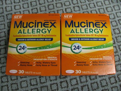 (60) NEW SEALED MUCINEX ALLERGY NON-DROWSY INDDOR/OUTDOOR 24 HR