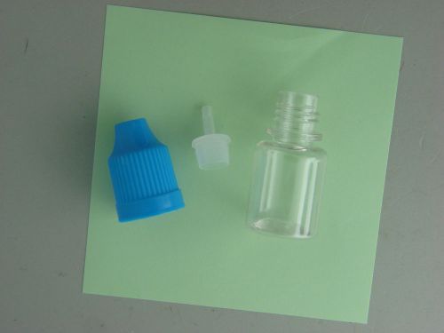 25 pcs 5 ml empty plastic squeezable dropper bottles w/ special light blue caps for sale