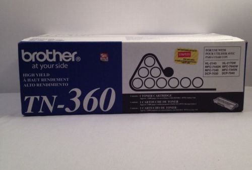 BROTHER TN-360 TONER CARTRIDGE Brand New Sealed Box High Yield