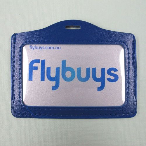 Navy Blue PVC Clear Plastic ID Card Pouches Name Badge Holder Horizontal