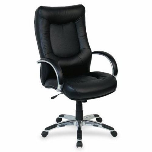 Lorell Exec. High-Back Chair, 26-1/2x28-1/4x44-1/2&#034;-48&#034;, BK Leather (LLR60505)