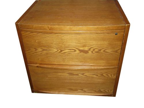 Z-Line Designs 2 Drawer Lateral Oak Veneer Wood Deluxe Filing Cabinet