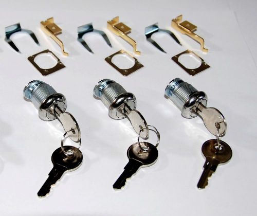 Lot of 3 keyed alike - srs #2185 - hon f24 &amp; f28, vertical file cabinet lock kit for sale