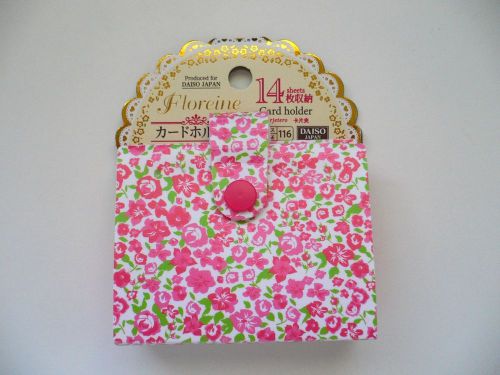 Pretty Floral Credit/Business Card Holder Case w/Snap Button Closure~Pink~BNWT