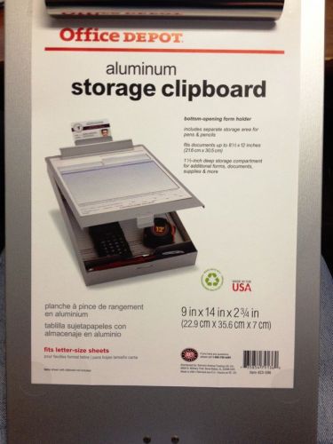 Case of 5 New Office Depot  Aluminum Storage Clipboards 9x14 Made in USA !!