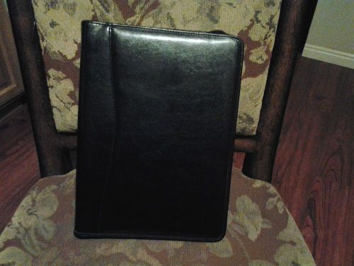 BLACK FAUX LEATHER DOCUMENT HOLDER