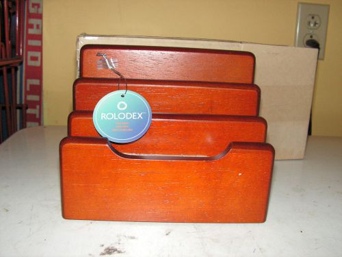Rolodex Wood Tones Mini Sorter - 3 Compartment[s] - Wood - Mahogany (ROL23420)