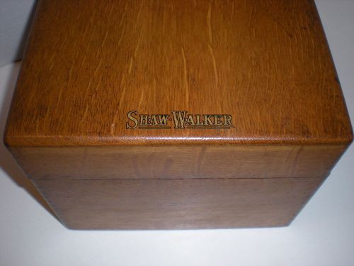 Vintage shaw walker quartered golden oak 5 x 8  file box - dove tailed joints for sale