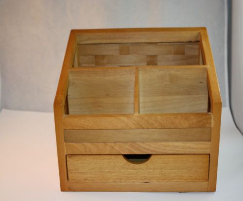 Desk Top Organizer By Woven Wood Mail Center With Drawer