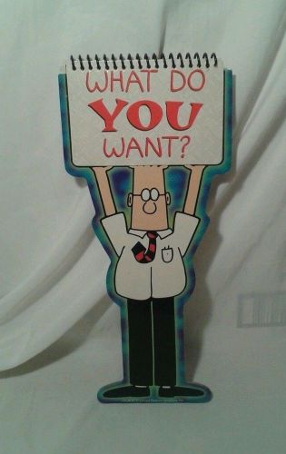 DILBERT CARDBOARD DESK WHAT DO YOU WANT SIGN 18 DIFF SLOGANS THAT HELPS AT WORK