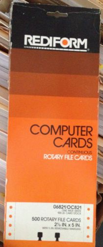 Computer Cards Continuous Rotary File Cards 2 1/6 in by 5 inch