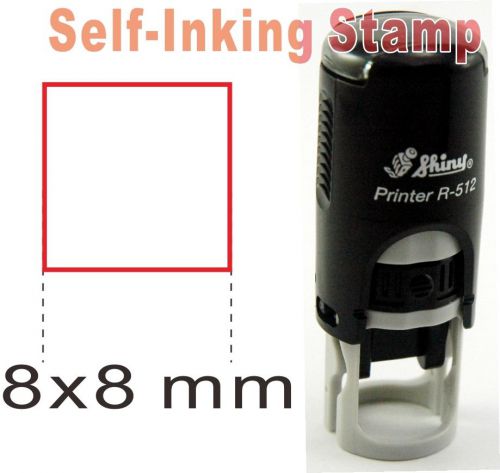 8mm Square Self-inking stamp Rubber Red ink or select other ink color R-512