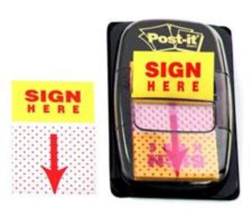 Post-it Flags Sign Here