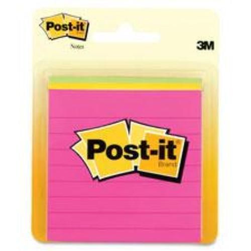 Post-it Notes 3&#039;&#039; x 3&#039;&#039; Ruled Assorted Ultra 50 Per Pad 3 Count