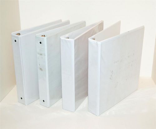 MIXED LOT of 8 White Vinyl Binders 3.5 3.0 and 2.5 Inch Capacity USED