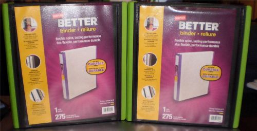 (1 lot of 2) 1 inch staples better view binder with d-rings, black &amp; green for sale
