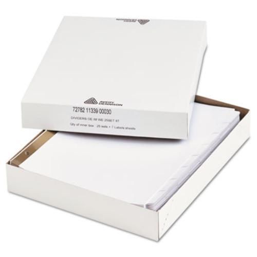 Avery white label index dividers - 25 / pack - white divider (11339) for sale
