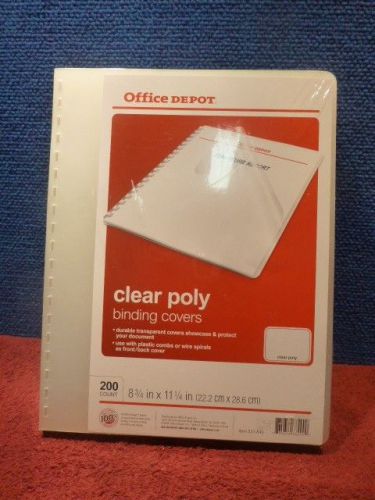 CLEAR POLY BINDING COVER FOR COMB BINDING SYSTEMS-GBC COMPATIBLE-200 pcs. NEW
